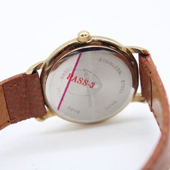 J.B Champion Watch Womens Gold Tone Stainless Steel Blue Dial Leather Band - Picture 8 of 8